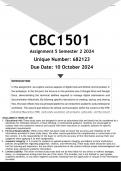 CBC1501 Assignment 3 PORTFOLIO (ANSWERS) Semester 2 2024 - DISTINCTION GUARANTEED