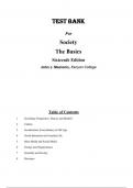 Test Bank For Society The Basics, 16th Edition by John J. Macionis 2024 Chapter 1-17, Answered