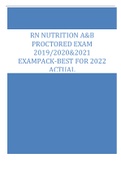 RN NUTRITION A&B PROCTORED EXAM 2019/2020&2021 EXAMPACK-BEST FOR 2022 ACTUAL