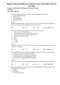 Complete Test BankRuppel’s Manual of Pulmonary Function Testing 11th Edition Mottram Questions & Answers with rationales (Chapter 1-13)