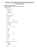 Complete Test Bank Saunders Math Skills for Health Professionals 2nd Edition Hickey Questions & Answers with rationales (Chapter 1-12)