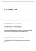 CSD FINAL EXAM QUESTIONS WITH 100% CORRECT ANSWERS