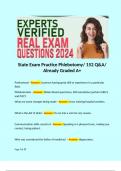 State Exam Practice Phlebotomy/ 152 Q&A/ Already Graded A+  