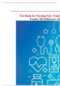 Test Bank for Nursing Now: Today's Issues, Tomorrow's Trends, 9th Edition by Joseph Catalano |Complete Study Guide A+.