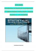 TEST BANK   Introduction to Statistical Investigations,   2nd Edition Nathan Tintle; Beth L. Chance  Chapters 1 - 11, Complete 