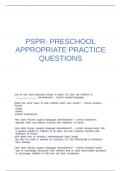 PSPR- PRESCHOOL APPROPRIATE PRACTICE QUESTIONS.