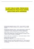 FL DCF CHILD CARE, PRESCHOOL APPROPRIATE PRACTICES (PSPR) QUESTIONS