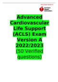  Advanced Cardiovascular Life Support (ACLS) Exam Version A 2022-2023.