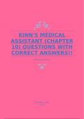 KINN'S MEDICAL ASSISTANT (CHAPTER 10) QUESTIONS WITH CORRECT ANSWERS!!