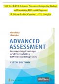 TEST BANK For Advanced Assessment Interpreting Findings and Formulating Differential Diagnoses, 5th Edition by Goolsby, All Chapters 1 to 22 complete Verified editon ISBN:9781719648318