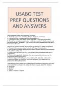 USABO TEST PREP QUESTIONS AND ANSWERS