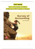 Test Bank for Survey of Accounting, 7th Edition by Thomas Edmonds