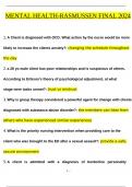 Mental Health-Rasmussen Final  QUESTIONS AND ANSWERS (2024/2025) (VERIFIED ANSWERS)