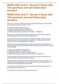 RNSG 2432 level 4 - Review 2 Exam with 145 questions and well Elaborated Answers. DESCRIPTION Mod. 2 (Ch. 65: artificial airways; 67: ARDS & Respiratory Failure), Lab 1 (Ch. 27: Tubes & Vents; 65: artificial airways), Mod. 12 (Ch. 45: renal trauma, renal 