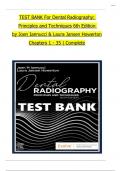 TEST BANK For Dental Radiography: Principles and Techniques 6th Edition by Joen Iannucci & Laura Jansen Howerton, (All Chapters 1-35) complete solution | Guide A+. 