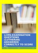 LCMS-EXAMINATION QUESTIONS (LUTHERAN) ANSWERED CORRECTLY TO SCORE A+