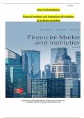 Solution Manual For Financial Markets and Institutions, 8th Edition by Anthony Saunders, Marcia Cornett, All 1-25 Chapters Covered ,Latest Edition ISBN: 9781260772401