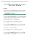 MATH 225N Week 5 Assignment: Applications of the Normal Distribution  