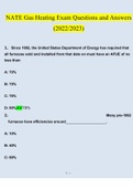 NATE Gas Heating Exam Questions 2022/2023 | Consisting Of 50 Questions With Verified Answers From Experts