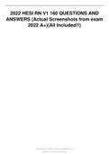 2022 HESI RN V1 160 QUESTIONS AND ANSWERS (Actual Screenshots from exam 2022 A+)(All Included!!