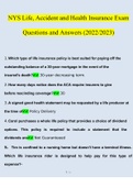 NYS Life, Accident And Health Insurance Agent Exam Questions 2022/2023 | Consisting Of 385 Questions With Verified Answers From Experts