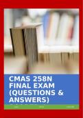 CMAS 258N FINAL EXAM (QUESTIONS & ANSWERS) SCORED A+