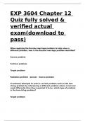 EXP 3604 Chapter 12 Quiz fully solved & verified actual exam(download to pass).