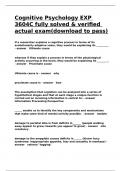 Cognitive Psychology EXP 3604C fully solved & verified actual exam(download to pass).