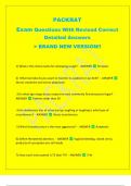 PACKRAT   Exam Questions With Revised Correct  Detailed Answers   > BRAND NEW VERSION!