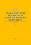 PRAXIS 5355 TEST QUESTIONS & ANSWERS VERIFIED CORRECTLY!!