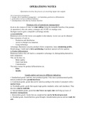 Detailed Operations Business Studies Notes for HSC