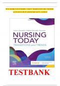 TEST BANK For Nursing Today: Transition and Trends, 11th Edition (Zerwekh), (All Chapters 1-26) complete solution|newest version  2024|2025 A+.