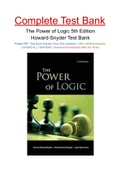 The Power of Logic 5th Edition Howard-Snyder Test Bank