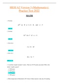 2022 HESI A2 Version 3 (Mathematics) Practice Test Verified Answers