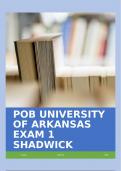 POB UNIVERSITY OF ARKANSAS EXAM 1 SHADWICK