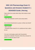 NSG 124 Pharmacology Exam 3 | Questions and Answers Graded A+ | 2024/2025 Guide | Herzing