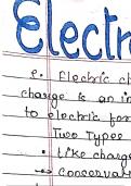 CBSE |ELECTROSTATICS |SUMMARY NOTES FOR NEET 2024-25