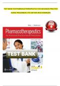 TEST BANK For Pharmacotherapeutics for Advanced Practice Nurse Prescribers, 6th Edition by Woo & Wright, ISBN13: 9781719648035, All 57 Chapters Covered, Verified Latest Edition