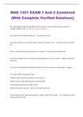 MAE 1351 EXAM 1 And 2 Combined (With Complete Verified Solutions)