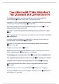 Texas Manicurist Written State Board Test Questions and Correct Answers