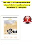 TEST BANK FOR BONTRAGERS TEXTBOOK OF RADIOGRAPHIC POSITIONING AND RELATED ANATOMY 10TH EDITION BY LAMPIGNANO