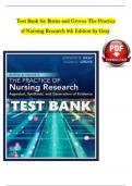 Test Bank for Burns and Grove’s the Practice of Nursing Research 9th Edition