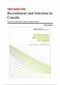 TEST BANK for Recruitment and Selection in Canada, 8th Edition by Victor Catano, Rick D. Hackett, Willi H. Wiesner, Nicolas Roulin, and Monica Belcourt