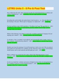 LETRS Unit 1...LETRS Unit 1 Assessment..LETRS Module 1-3..LETRS Unit 3 - Session 1- 8 Unit 3 - Session 1 Questions and Answer   ALL uniits updated 2023./2024