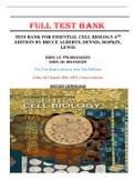 Test Bank for Essential Cell Biology 4th Edition Alberts