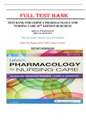 Test Bank For Lehne's Pharmacology For Nursing Care 10th Edition Burchum