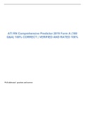 ATI RN Comprehensive Predictor 2019 Form A (180 Q&A) 100% CORRECT | VERIFIED AND RATED 100%