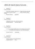 APOL 220 Quiz 8  (Version 2), APOL 220  INTRODUCTION TO APOLOGETICS, Liberty University