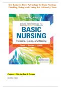 Test Bank for Davis Advantage for Basic Nursing: Thinking, Doing, and Caring {3rd Edition 2024} by Treas Wilkinson | All Chapters Included| Q&A With Feedback | Latest Update 