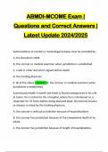 ABMDI-MCOME Exam | Questions and Correct Answers | Latest Update 2024/2025